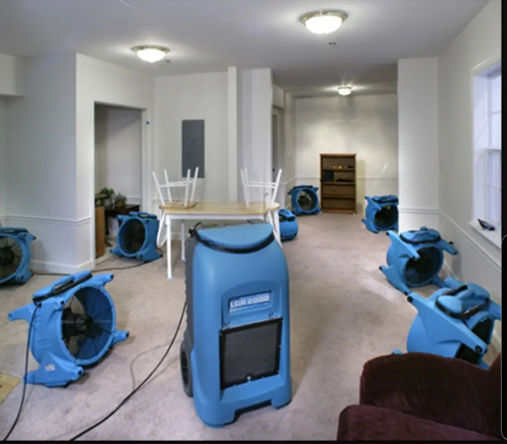Air movers and dehumidifier setup for Water Extraction & Removal in Port Chester