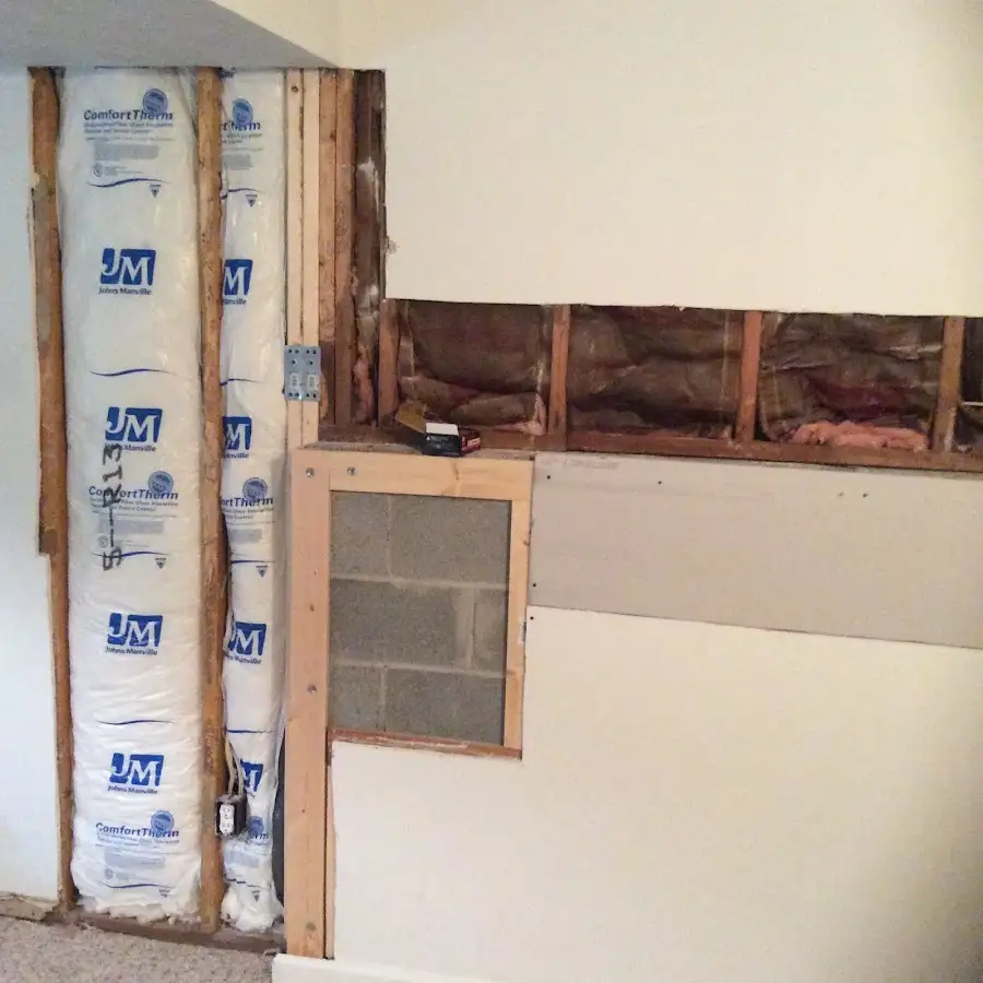 Wall insulation replacement during Contents Cleaning & Restoration in Port Chester